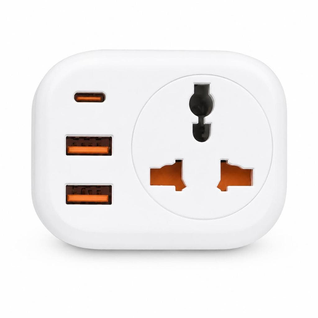 Adaptador Universal Tomada 2 USB USB C 12W Portátil Premium