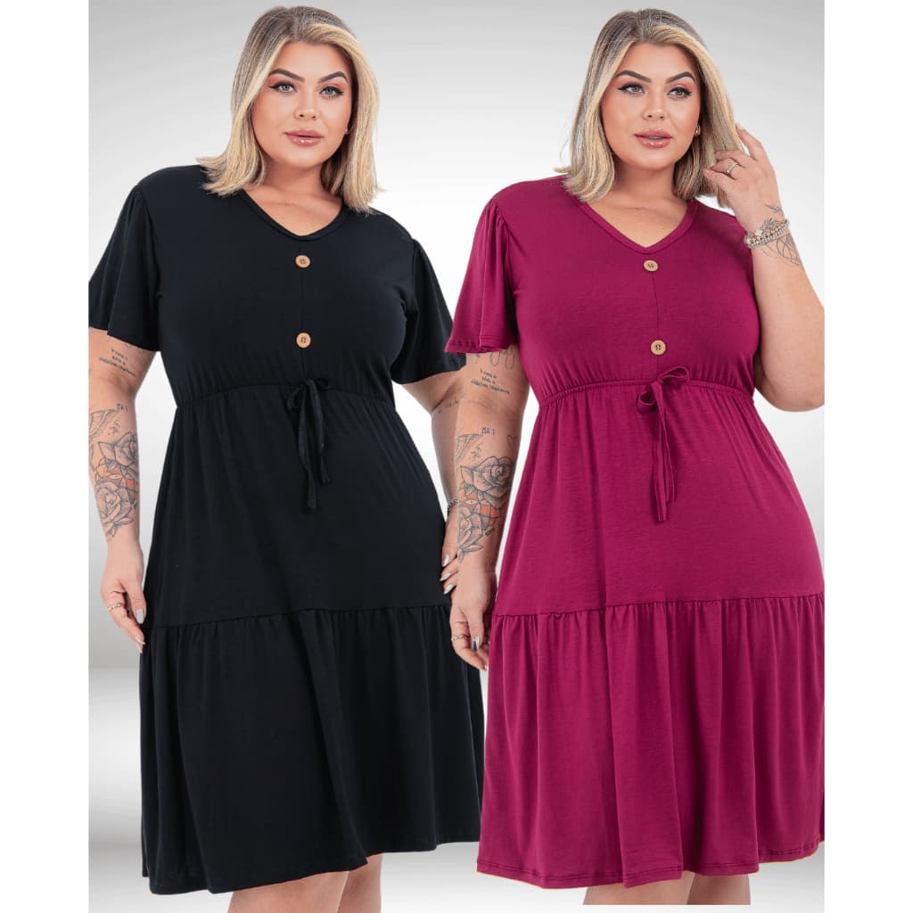 Vestido Plus Size Feminino Moda Evangélica Casual Tradicional
