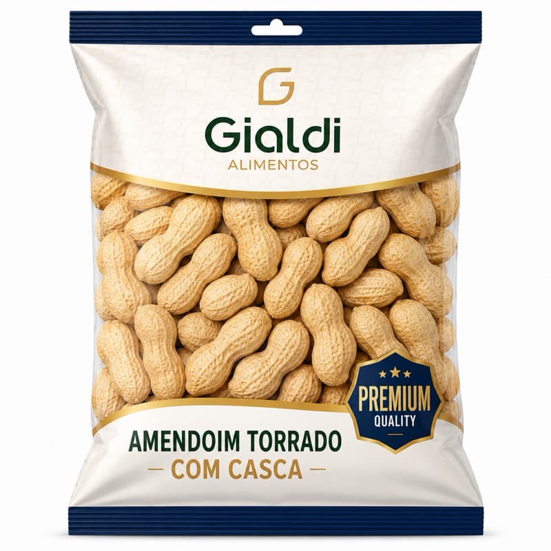 Amendoim Torrado com Casca Premium Crocante Petisco Gialdi