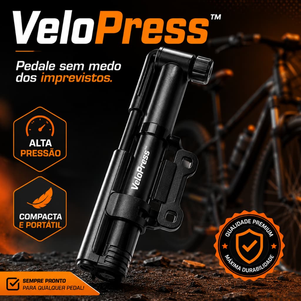 Bomba de Ar Portátil para Bicicleta Alta Pressão Mini Inflador Bike MTB Speed VeloPress™