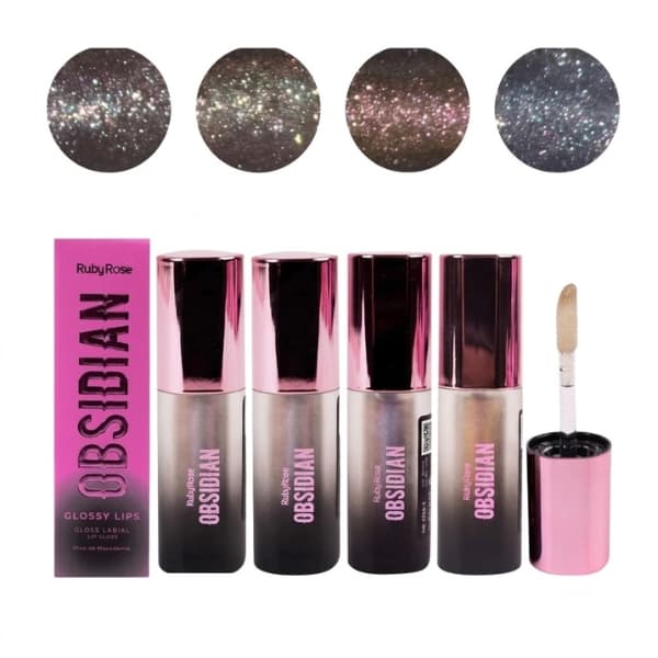 Gloss Glossy Lip Labial Obsidian Ruby Rose Cores Brilhantes