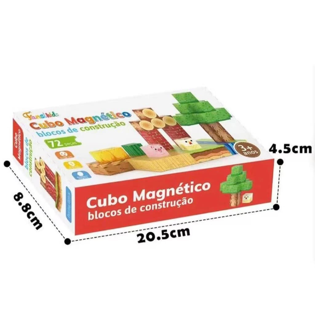 Blocos de Montar Magnéticos STEM 72 Peças | Tema Floresta para Kids 3-10 Anos | Estímulo Cognitivo