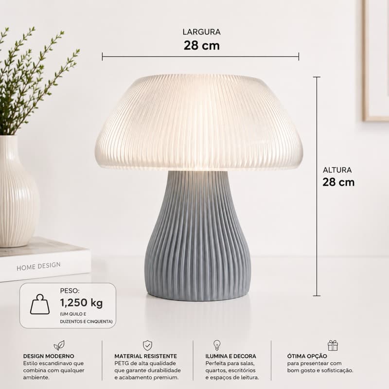 Luminária Escandinava LED Moderna Luxo Quarto Sala Escritório Decoração Minimalista Aconchegante Presente
