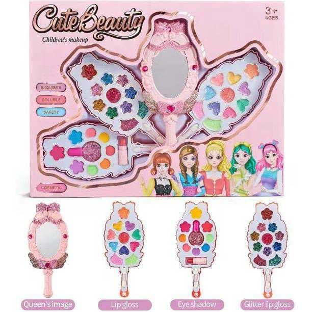 Kit Maquiagem Infantil Paleta de Sombras Gloss Esmalte Batom Divertido