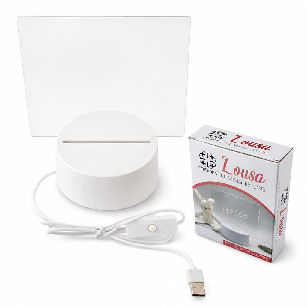 Luminária Led 3D Com Lousa Acrílica Para Recados e Mensgens Abajur de Mesa Usb Para Escritório e Quarto Presente