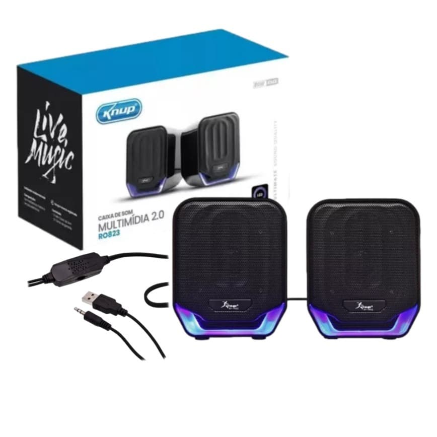 Caixinha De Som Para Pc E Notebook Com Led Caixa De Som