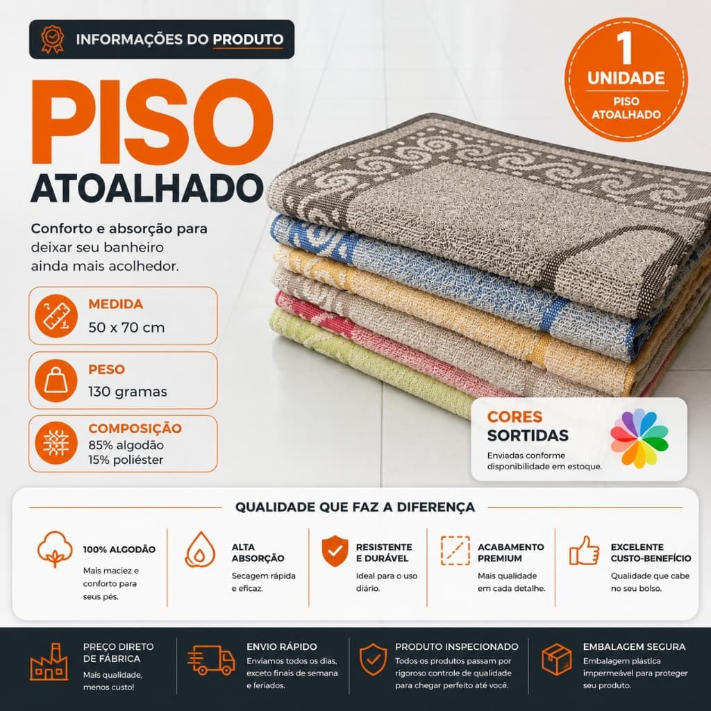 Toalha De Piso Atoalhado Para Banheiro 1 Unidade Toalha Pezinho Para chão Banheiro