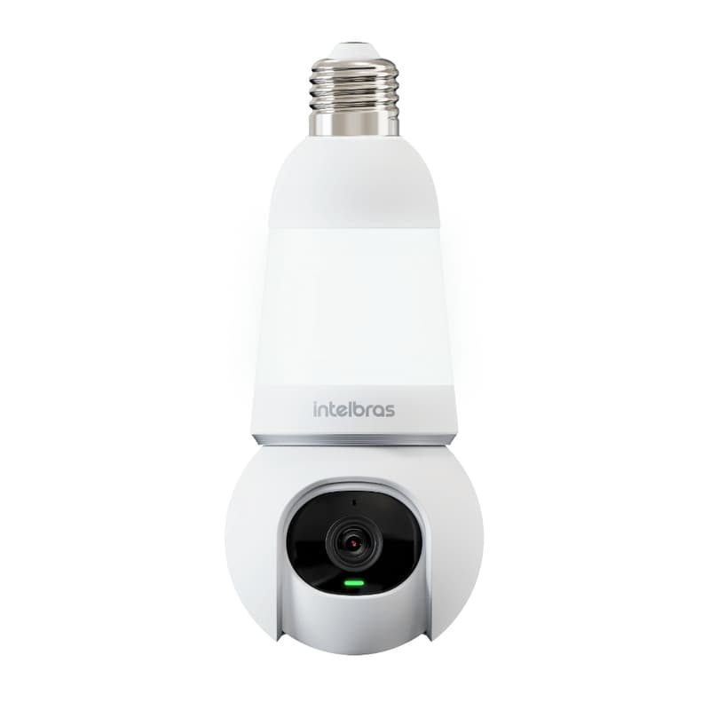 Câmera Lâmpada Intelbras iM6 Full Color Wi-Fi 3MP 360° Visão Noturna Áudio Babá Eletrônica E27 Inteligente