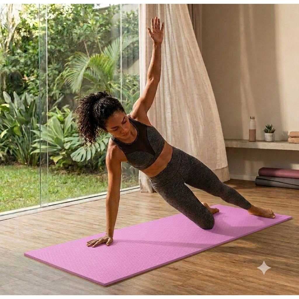 2 Colchonetes RosaFitness Antiderrapante Alta Densidade para Yoga, Pilates, Academia, Alongamento, Exercício