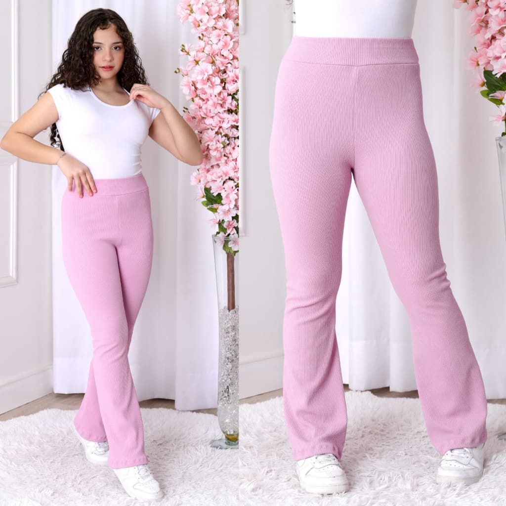 Calça Legging Flare Infantil Menina Bailarina Cintura Alta Elástico Confortável 4 ao 14