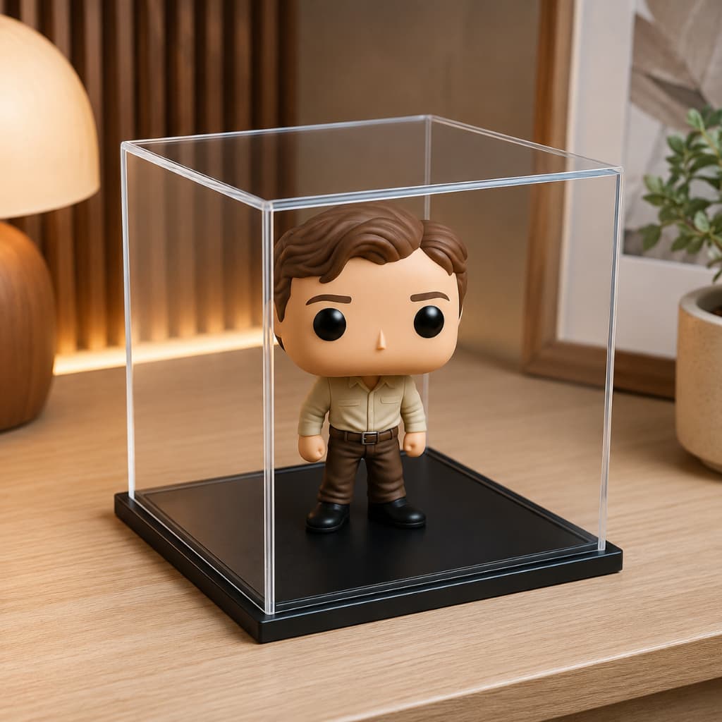 Caixa Cúpula Expositora Acrílica 20x20x20cm com Base para Colecionáveis e Miniaturas