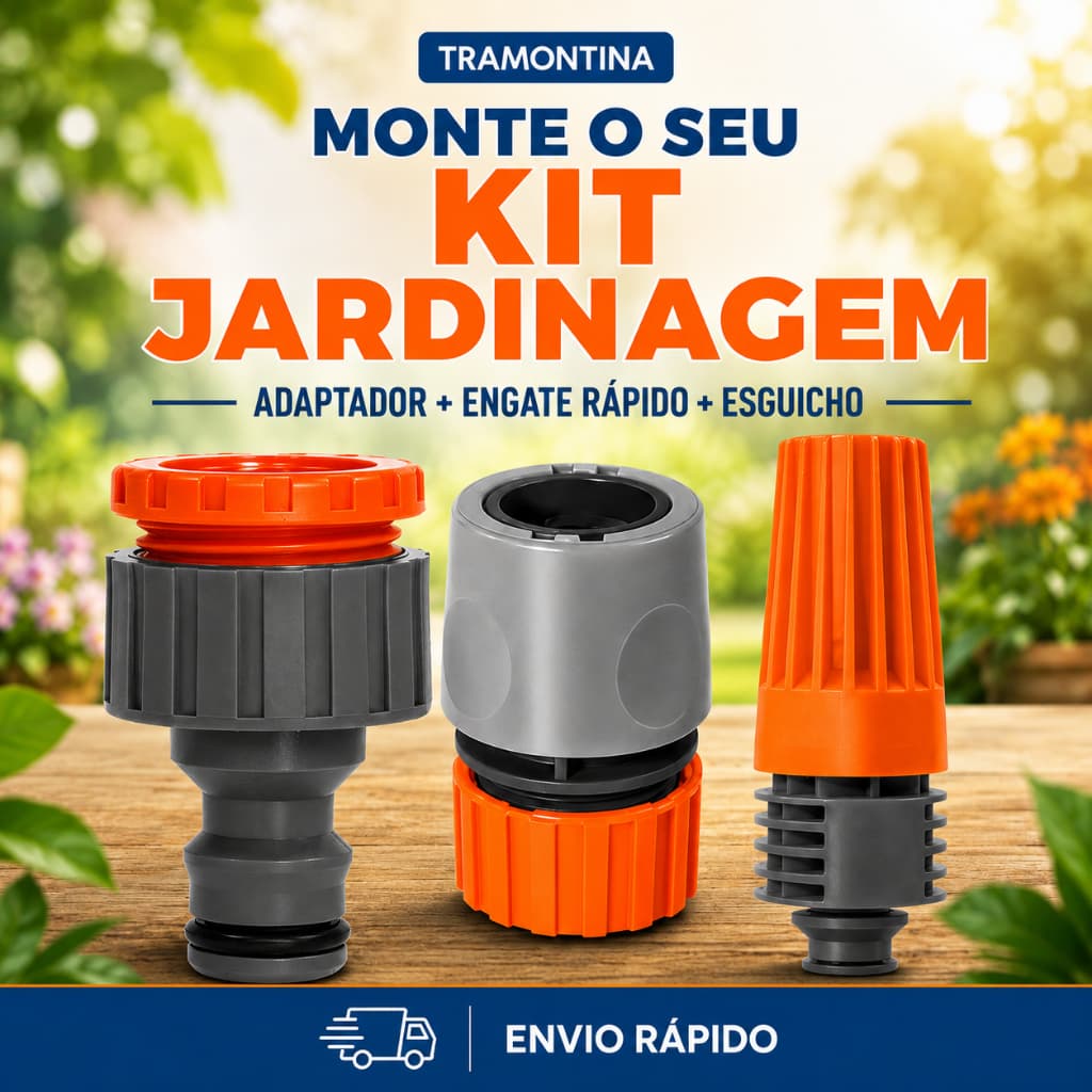 Engate Rápido Macho Fêmea Tramontina 1/2 Adaptador Esguicho Mangueira
