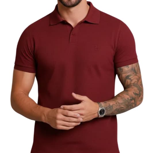 Camiseta Polo Masculina Clássica Manga Curta