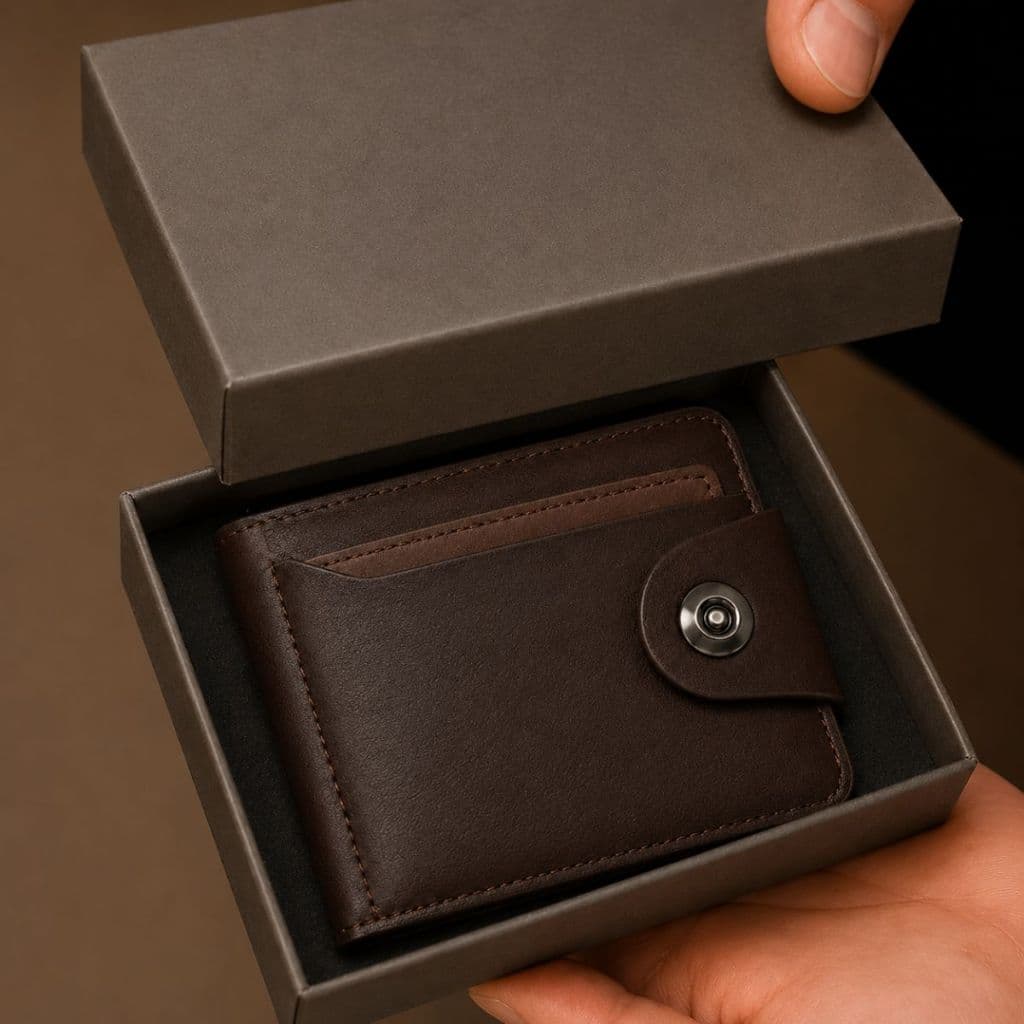 Carteira Masculina Elegante Com Porta Cartões Bolso de Zíper para Moedas Dinheiro Alto Padrão