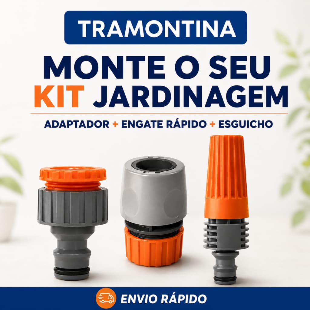 Engate Rápido Macho Fêmea Tramontina 1/2 Adaptador Esguicho Mangueira