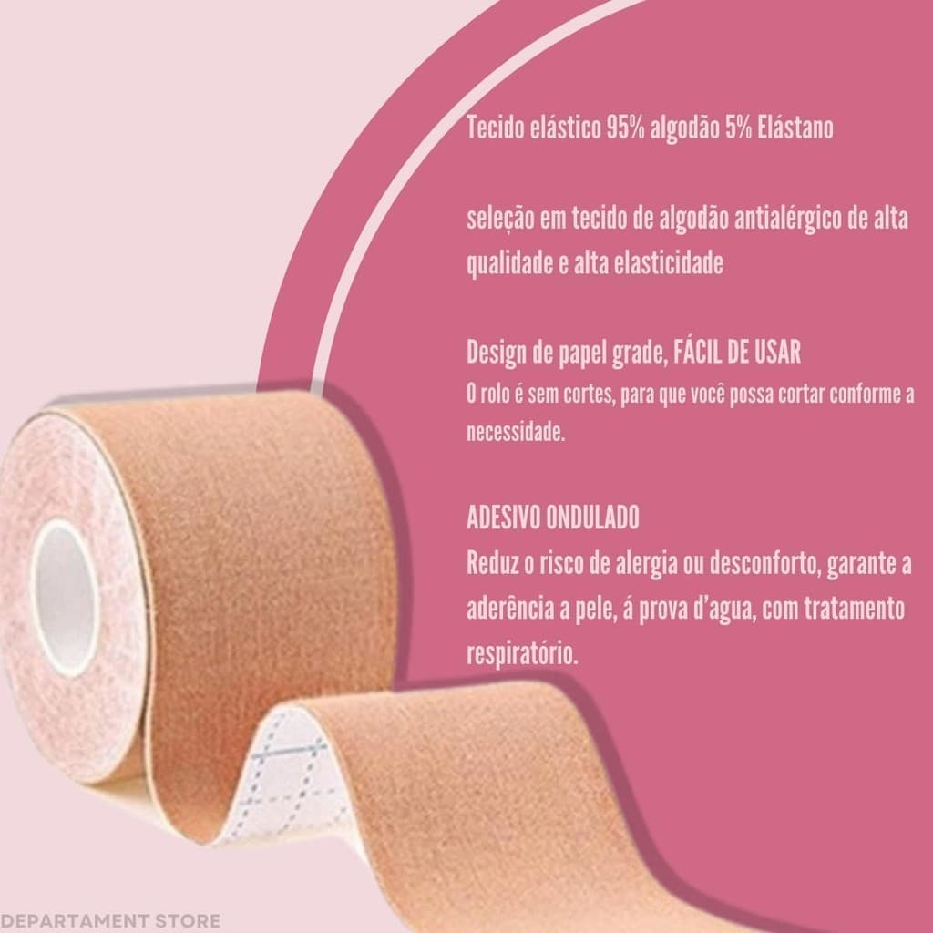 Kit fita Levanta Seio Protetor de Mamilo Sutiã Mama Rolo 5m Boob Tape Invisível promoção