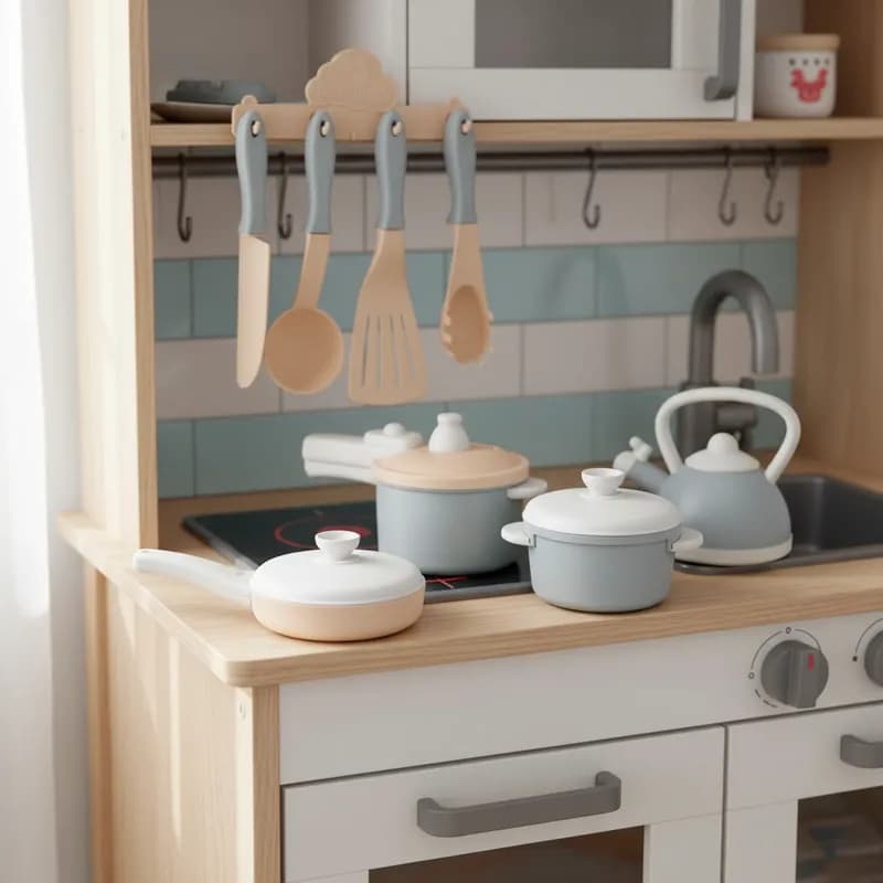 Kit Cozinha Infantil Panelinhas Brinquedo Faz de Conta com Utensilios Comidinhas Menina e Menino