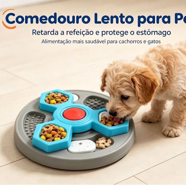 Comedouro Interativo Labirinto Lento Várias Texturas Para Lamber 2/3/4 Níveis Giratório Para Cães e Gatos