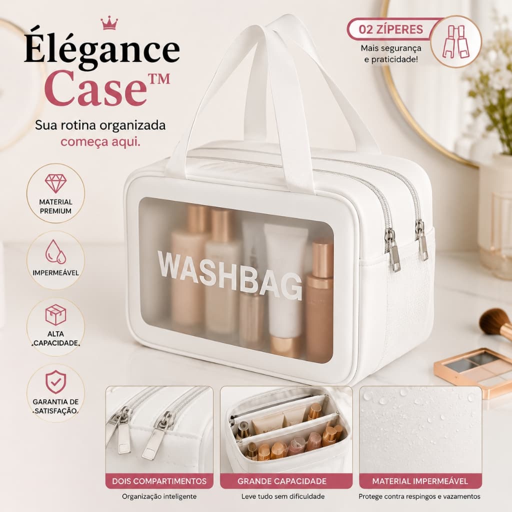 Necessaire Organizadora Grande Feminina Porta Maquiagem Porta Cosméticos Bolsa Viagem Impermeável Transparente