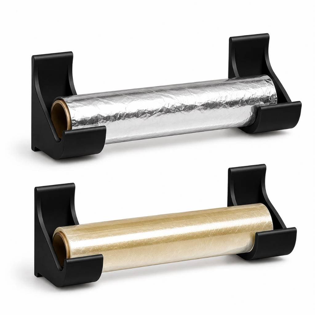 Suporte porta rolo para cozinha, papel aluminio, papel filme, organização prática.