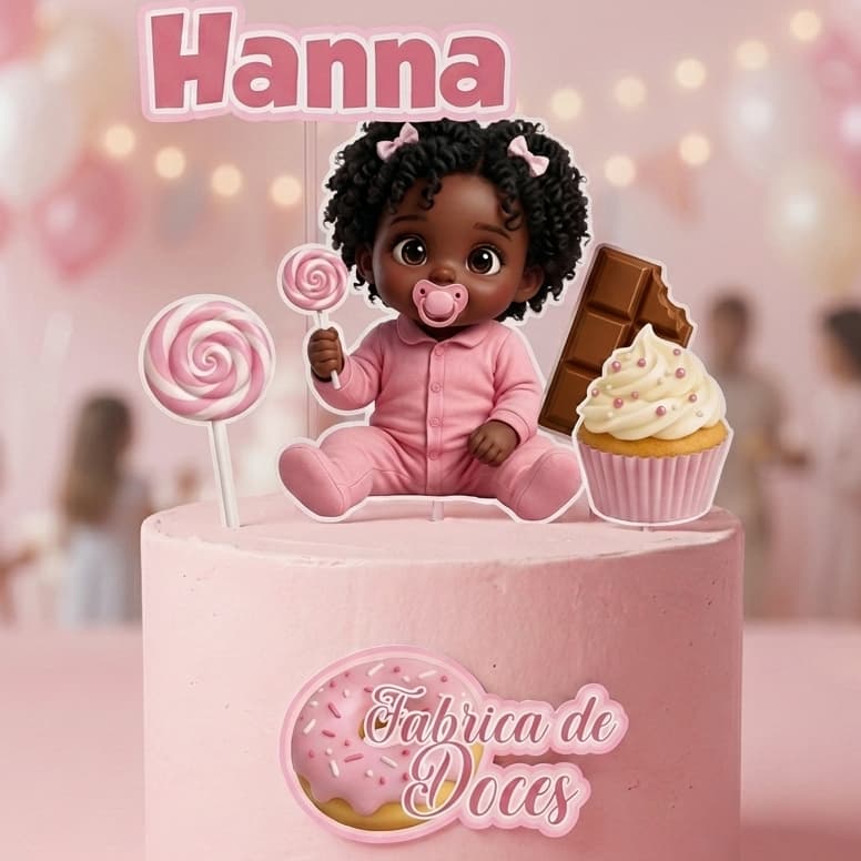 Topo de Bolo Personalizado Bebê Doce Chantilly fabrica de doces