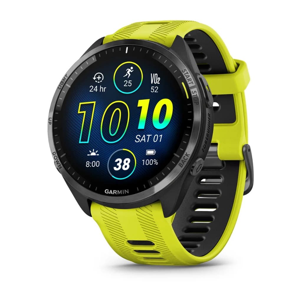 Smartwatch Relógio Garmin Forerunner 965 GPS Corrida Monitoramento Cardiaco Titânio e Tela Amoled Bluetooth Wi-Fi