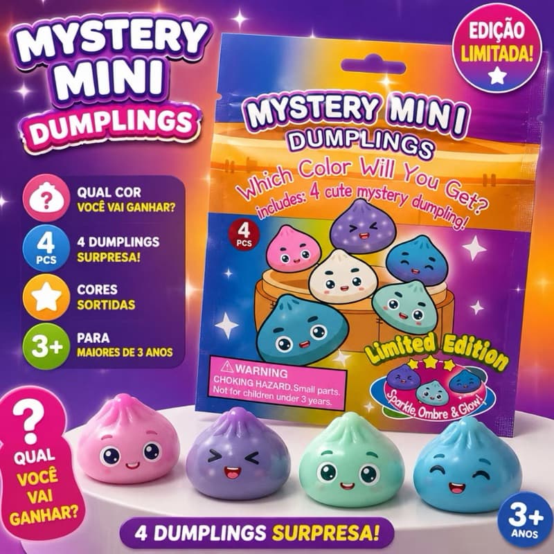 Squishy Bolinho Saco Surpresa, Brinquedo Fidget Antiestresse