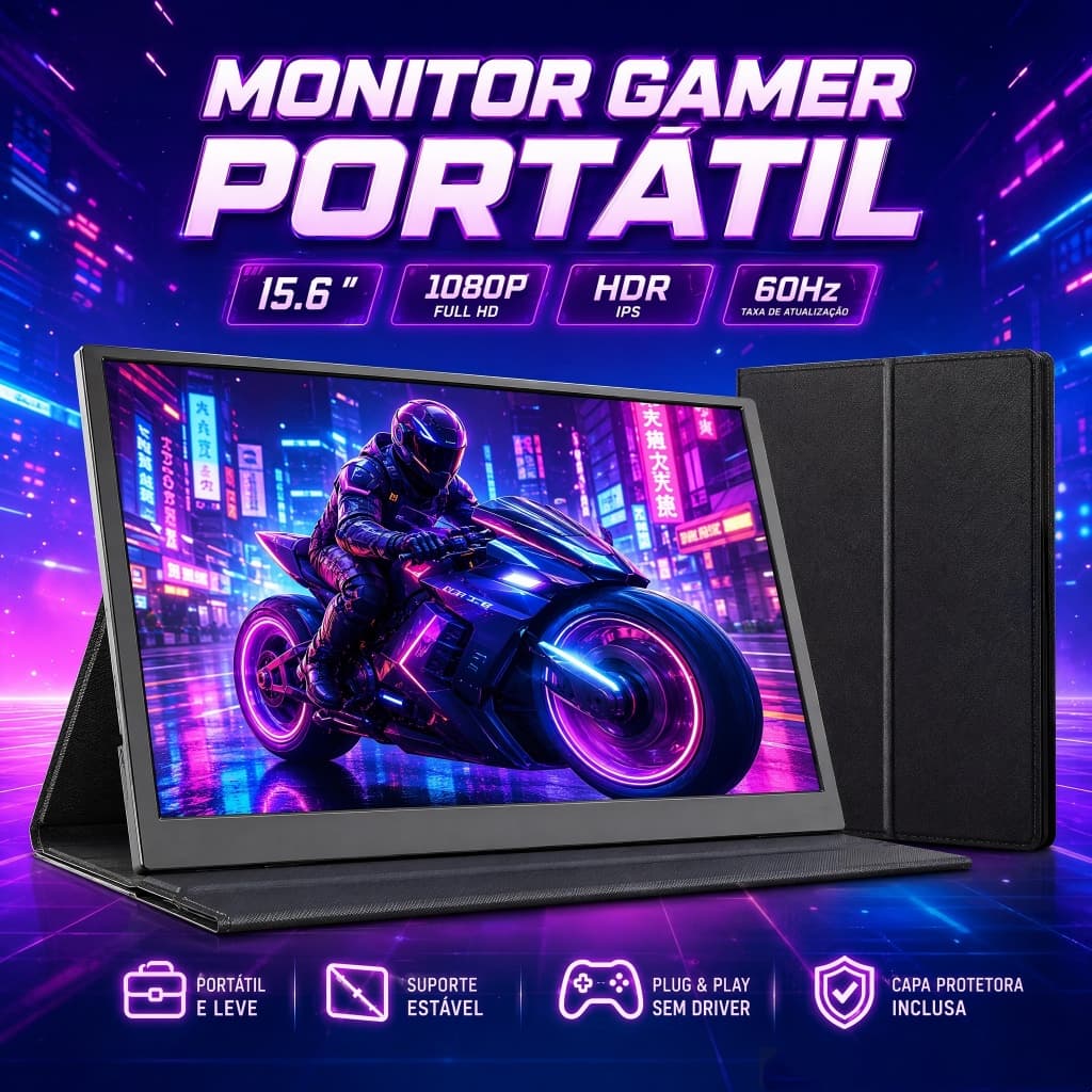 Monitor Portátil Para Laptop 15.6 '' Monitor Portátil Para ipad/pc/mac/telefone/switch/ps4