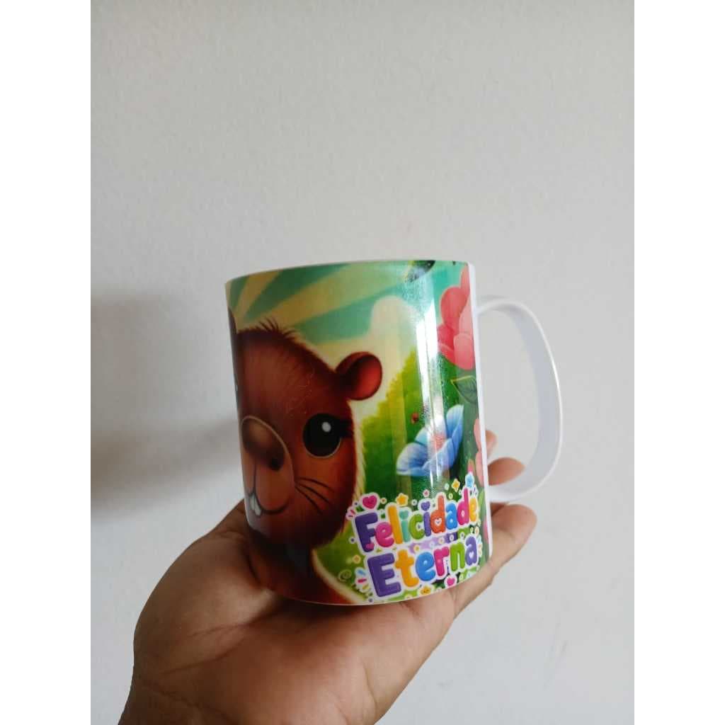 Caneca  Infantil Personalizada 325ml Polímero Branca |