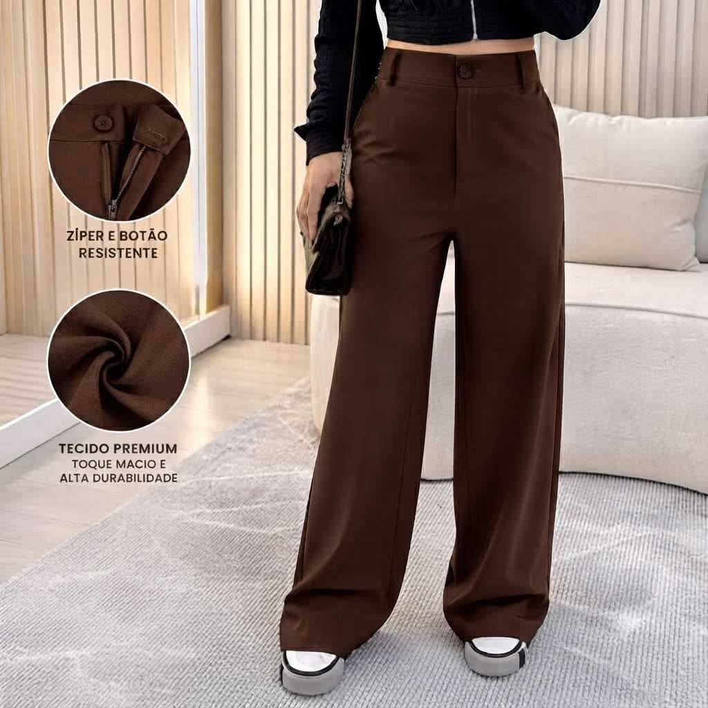 Calça Pantalona Premium Feminina Alfaiataria com Bolso – Super Promoção