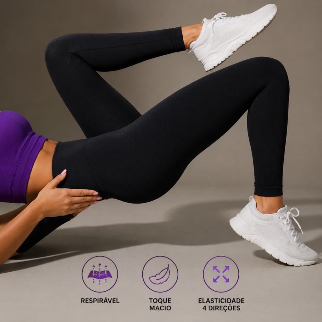 Calça Legging Suplex Cintura Alta Feminina - Não Transparente - Academia Fitness e Dia a Dia