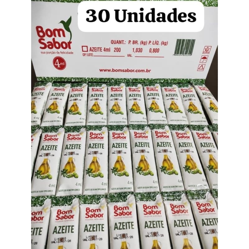 Azeite de Oliva Bom Sabor em Sache Stick 4ml 1x30 Unidades.