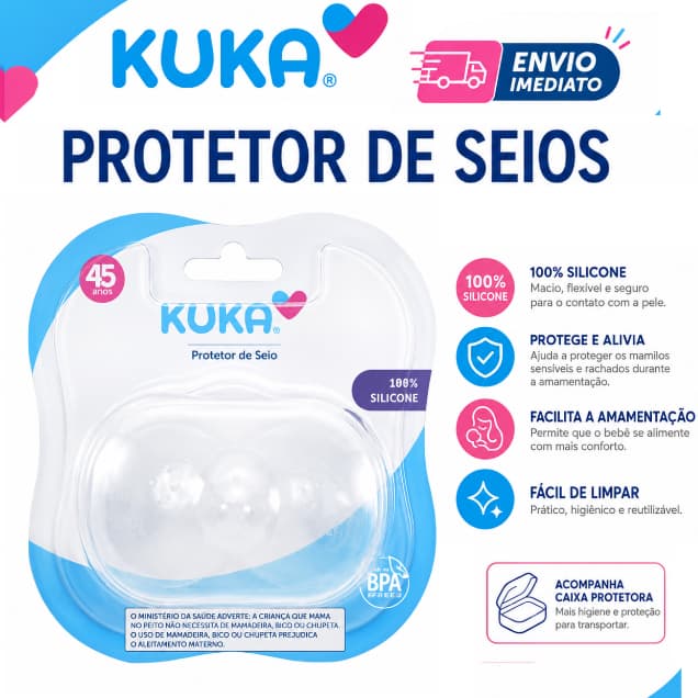 Protetor De Silicone Kuka Para Seios Mamilo Bico Seio Peito Amamentação Macio e Confortável Kuka