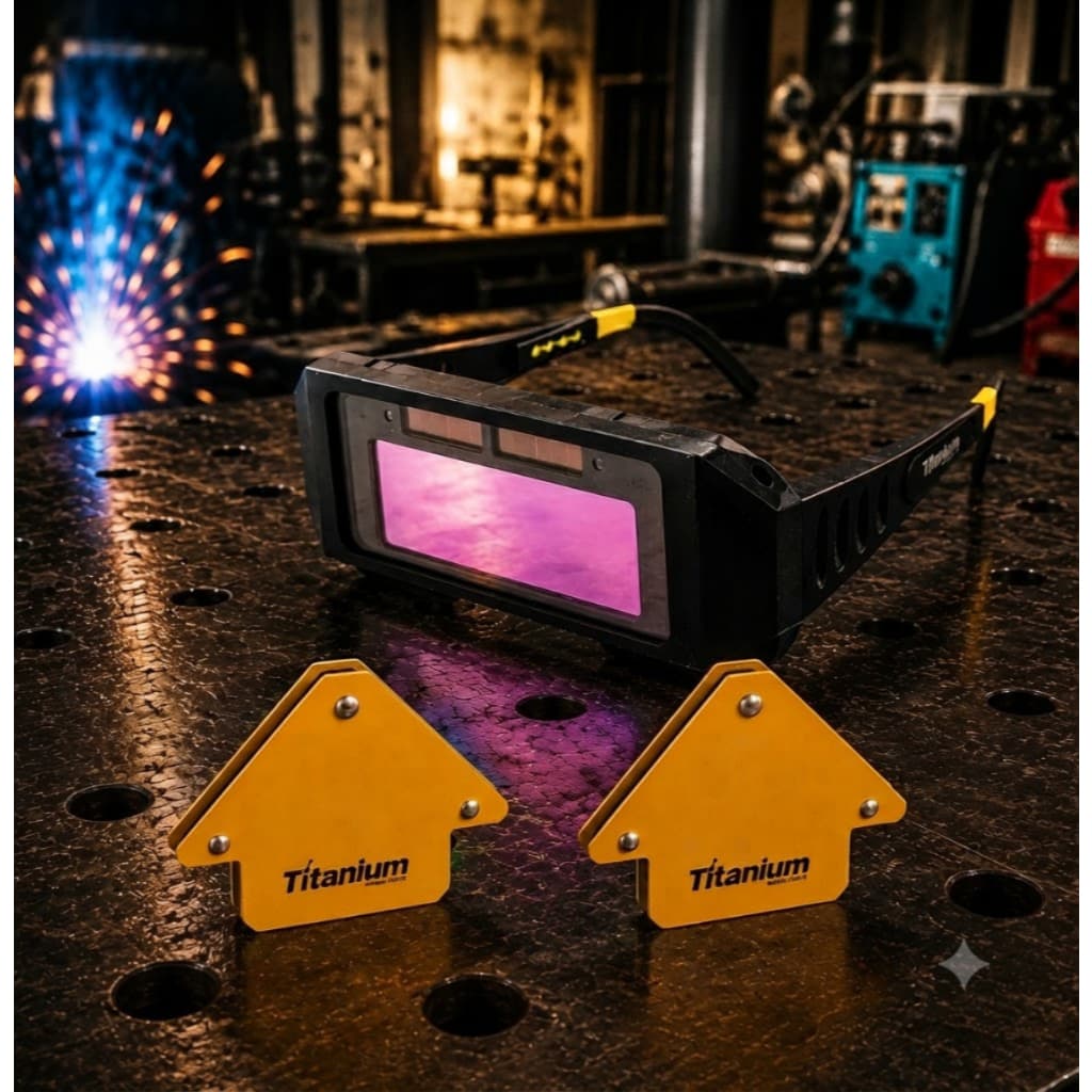 Kit Óculos de Solda Automático Auto Escurecimento E 02 Esquadro Magnético