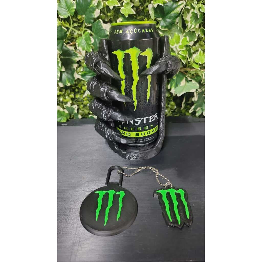Suporte De Lata Térmica Monster + Tampa + Abridor + Brinde