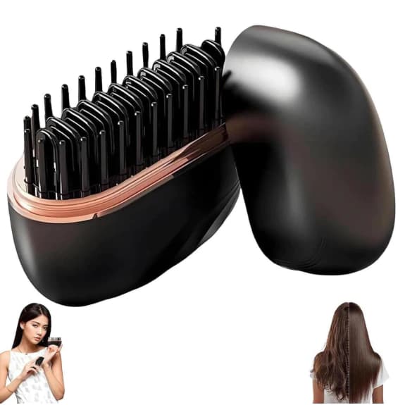 Escova Alisadora Eletrica Portatil USB Recarregavel Sem Fio Anti Frizz Modeladora Cabelo