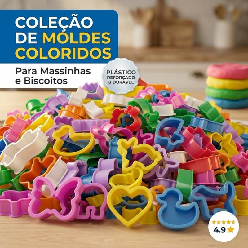 50 Cortadores forminhas moldes para massinha de modelar