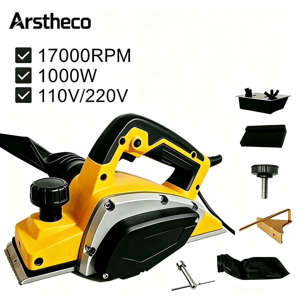 Plaina Elétrica Industrial Multi  Profissional 1000W 17000 RPM 110V Ou 220V