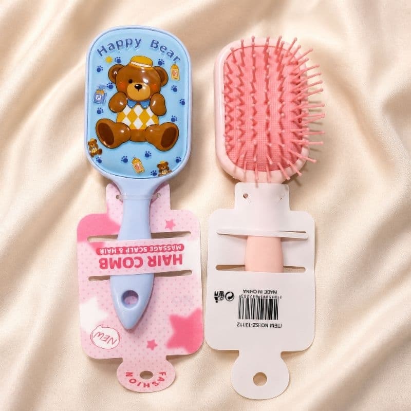 Escova de cabelo pente infantil ursinho fofo massageador leve macia SZ-13112