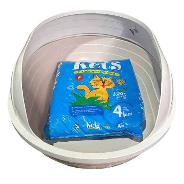 Caixa de Areia para Gatos Prime Arco Furacão Pet + Areia Kets 4kg Envio Imediato