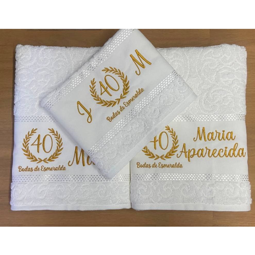 Kit Toalhas Super Luxo Karsten 2 de Banho 1de  Rosto Bodas, casamento ou Aniversario