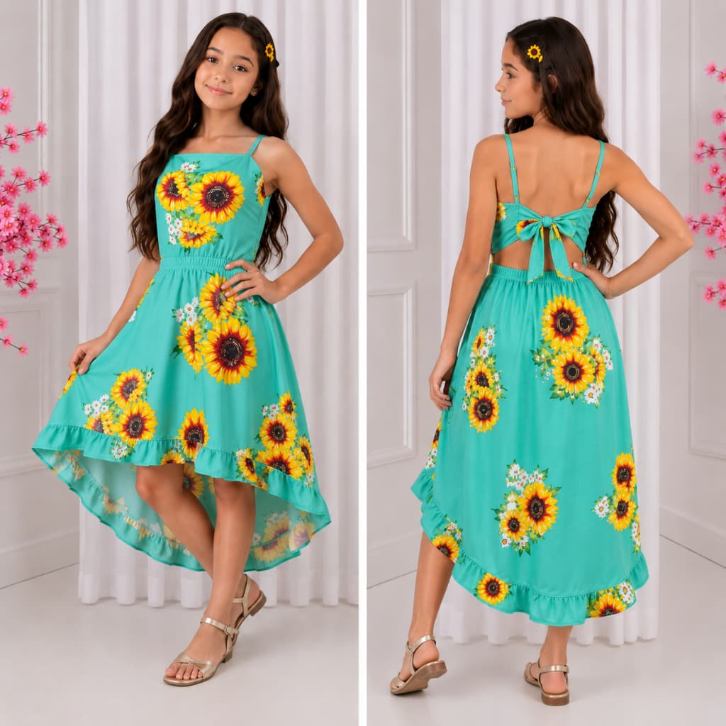 Vestido Infantil e Juvenil Alcinha Verão Fresquinho- em Diversas cores