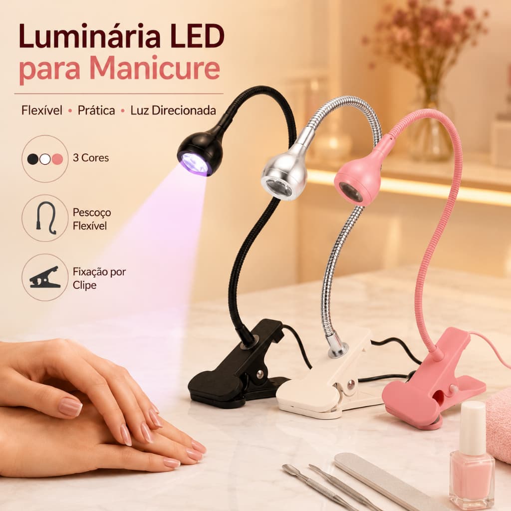 Luminária UV LED Para Manicure Com Clipe Flexível Gooseneck USB Secador De Unha Profissional Secagem Rápida Esmalte Gel