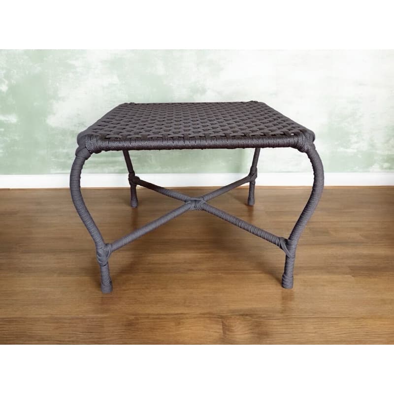 Mesa De Centro Gourmet Em Corda Náutica 14 MM Cinza Para Cadeiras Área Externa E Interna Quarto Decoração Sofisticado