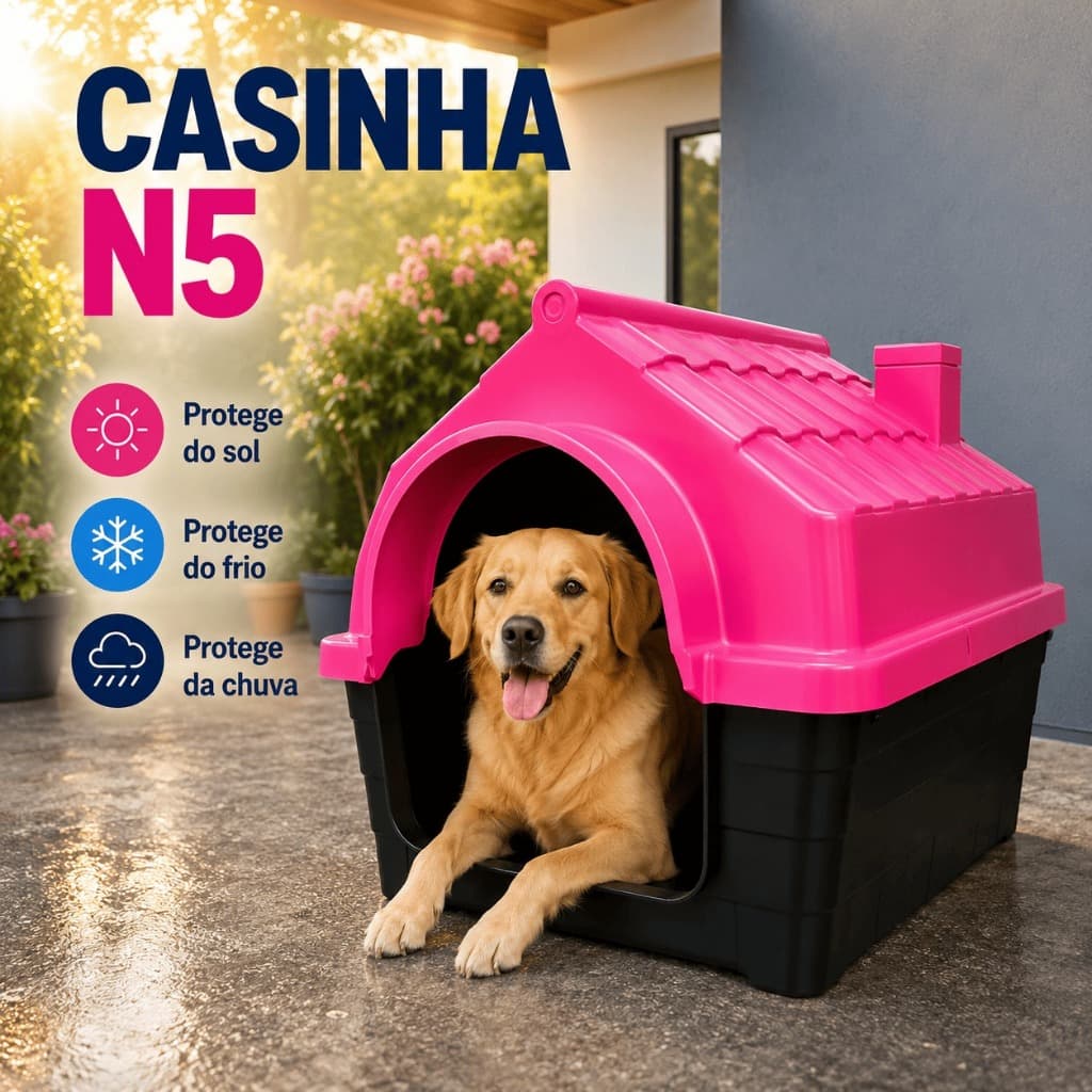 Casinha Cachorro N5 Casa Porte Pequeno Com Proteção Raios UV  desmontável