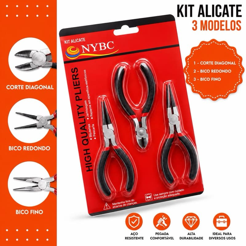 Kit De Alicates Profissional - Para Artesanato e Bijuterias