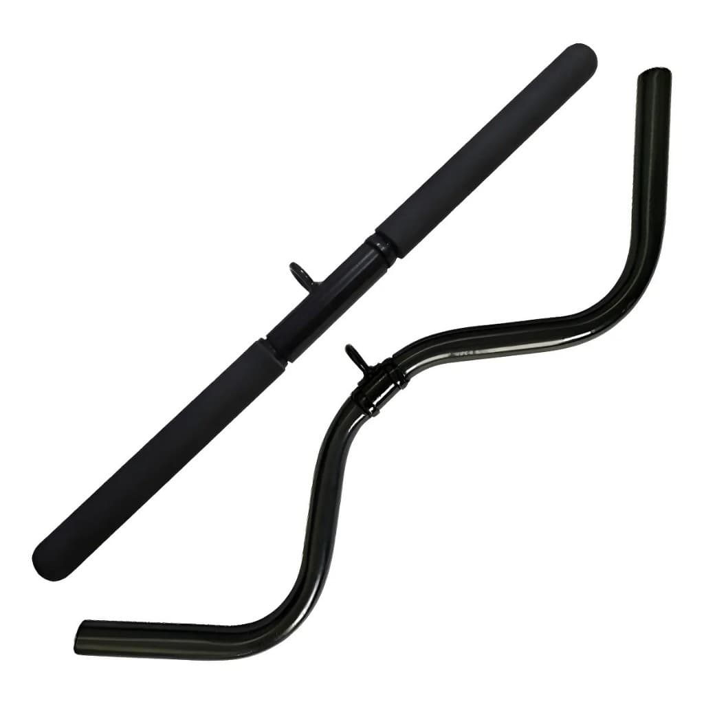 Kit 2 Barras Puxadores Pulley W C/ Giro 70Cm + Reto C/ Giro 50Cm Tríceps