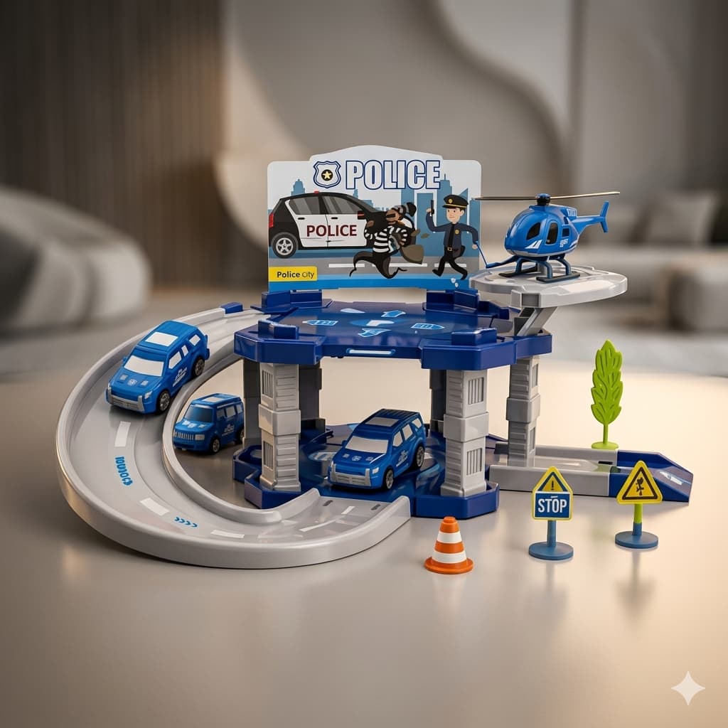 Pista Infantil Modular 16 Pecas Estacao Transporte Criativo Educativo Brinquedo Colorido