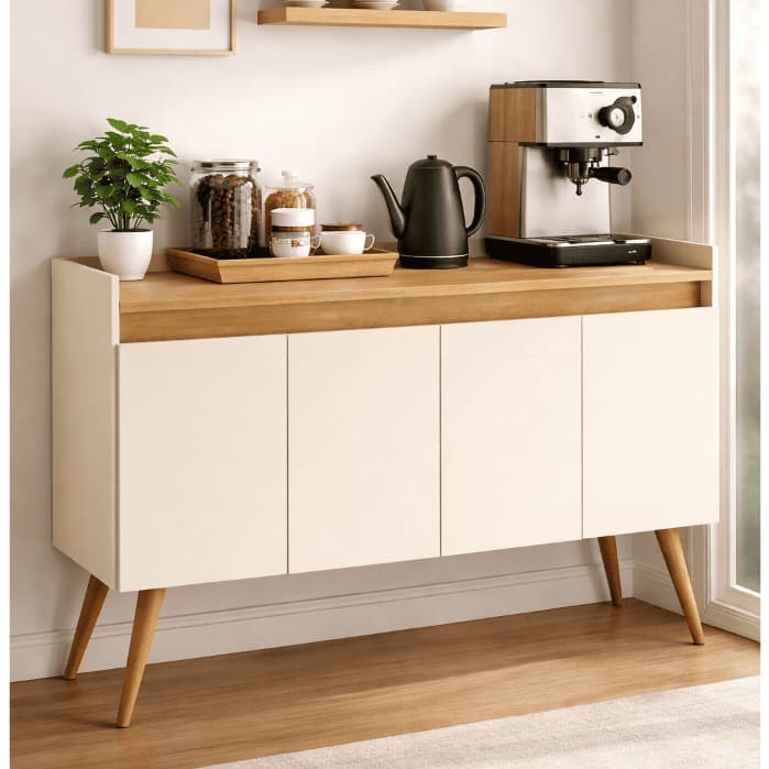 Aparador Buffet Rack Sala De Estar Hall de Entrada 4,3 e 2 Portas Luxo Estilo Retrô Decoração