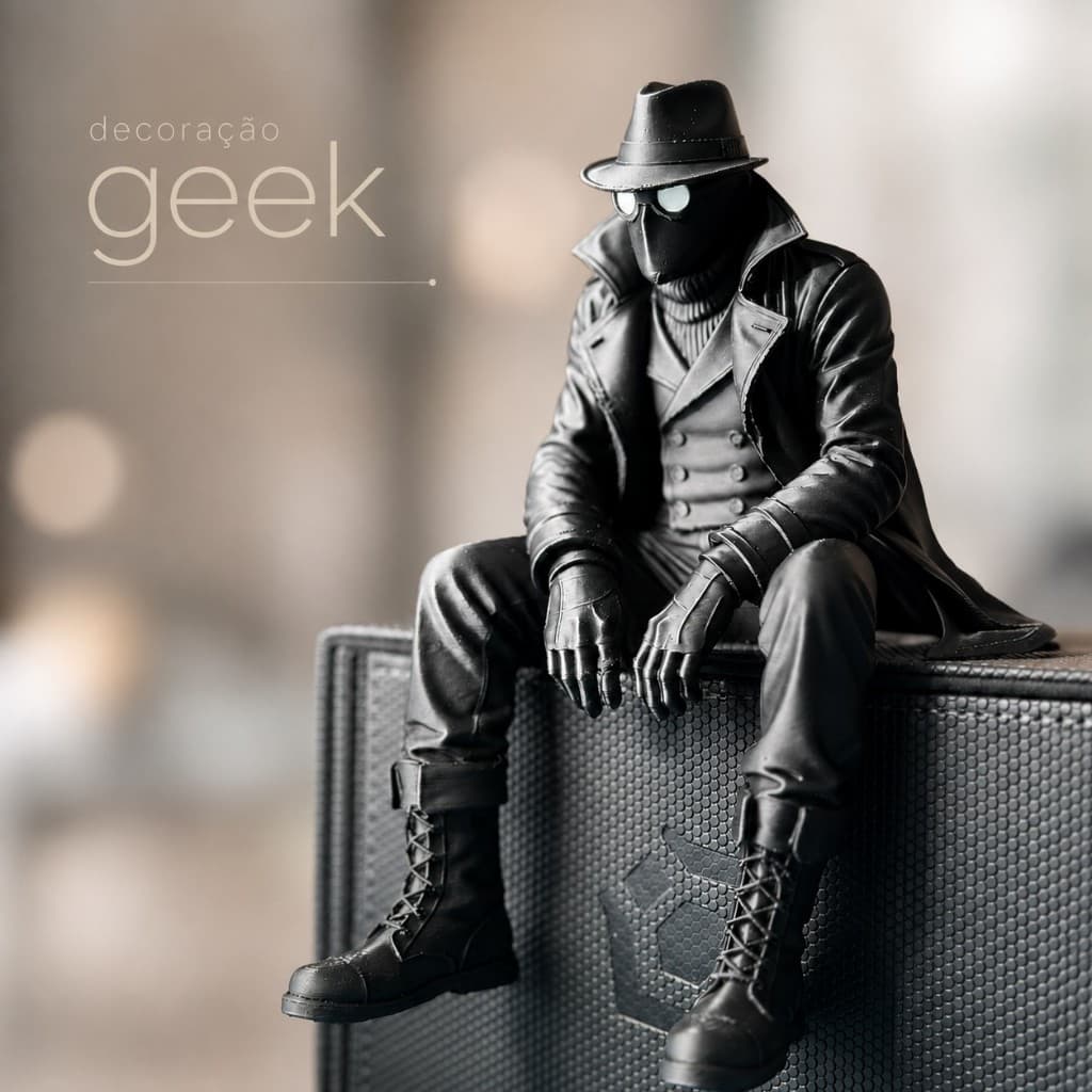 Boneco Decoração Spider Geek para Mesa Homem Figure Herói Action Noir Preto Aranha Ornamento